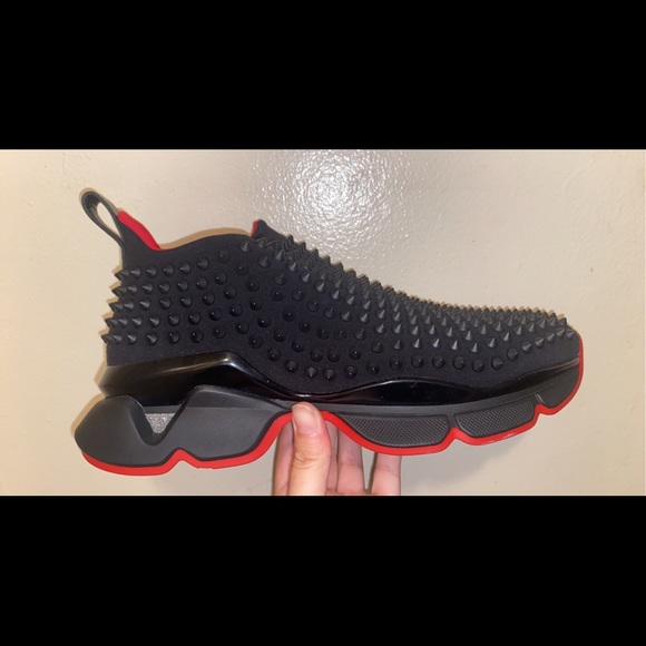 COPY - Christian LouBoutin Spike Sock Leather Sneakers